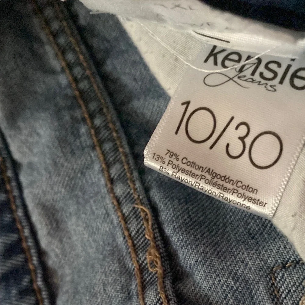 Kensie Distressed Blue Jean Shorts - Picture 2 of 3